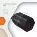 Canyon Зарядний пристрій Canyon HEXAGON 65 GaN 65W 2xPD 1xQC EU Black (CND-CHAHEX65B)