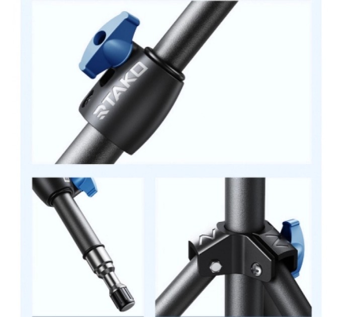 RTAKO Штатив RTAKO ZJ-ZB01 55CM Matte Finish Carbon Steel Tripod Black (6930539528246)