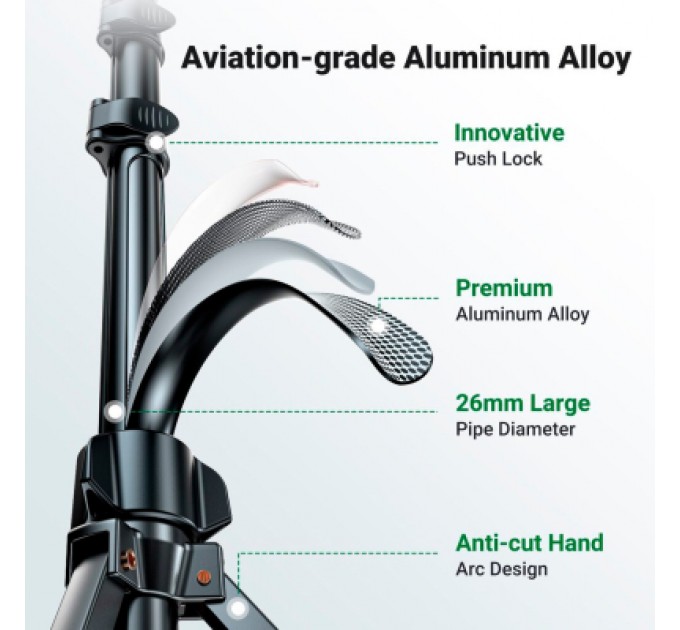 Ugreen Штатив Ugreen LP680 Selfie Stick Tripod with Bluetooth Remote Black (15609)