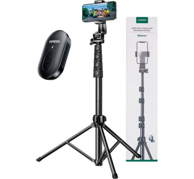 Ugreen Штатив Ugreen LP680 Selfie Stick Tripod with Bluetooth Remote Black (15609)
