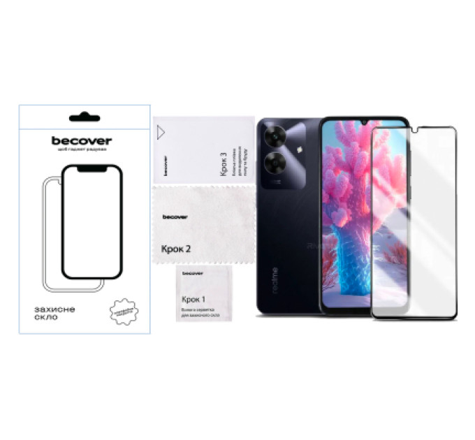BeCover Скло захисне BeCover Realme Note 60 Black (713033)
