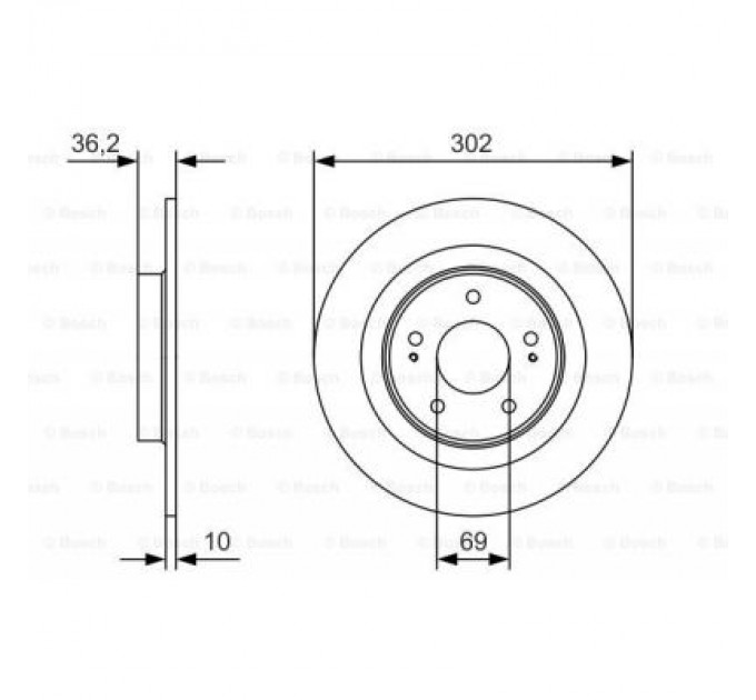 Bosch Гальмівний диск Bosch 0 986 479 B04