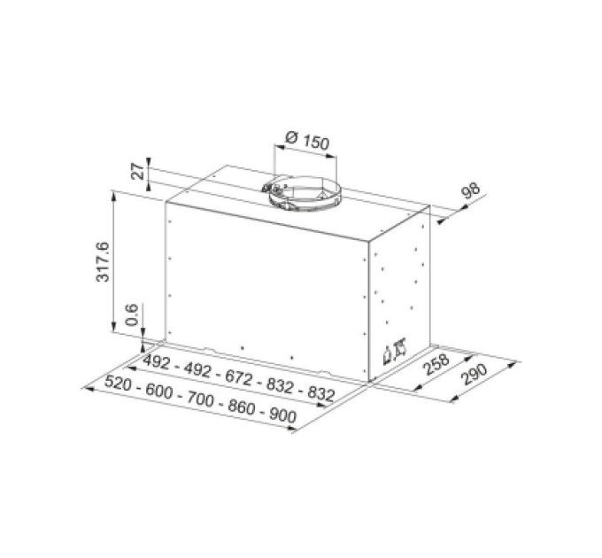 Franke Витяжка кухонна Franke Box Flush Basic FBFE BK A52 (305.0729.555)