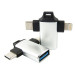 Dengos Адаптер Dengos OTG USB-Lightning/USB Type-C Silver (ADP-022)