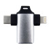 Dengos Адаптер Dengos OTG USB-Lightning/USB Type-C Silver (ADP-022)