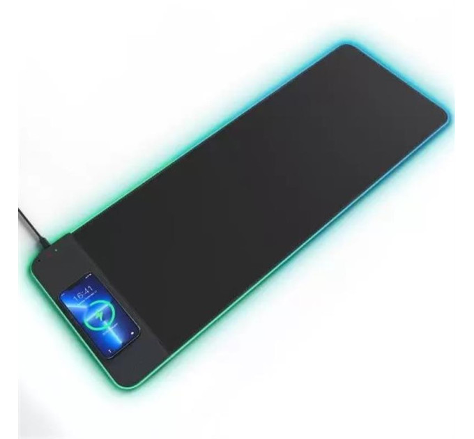 Choetech Килимок для миші з бездротовим зарядним пристроєм Choetech (T543-F) RGB Illuminated 15W Wireless Charging Mouse Pad