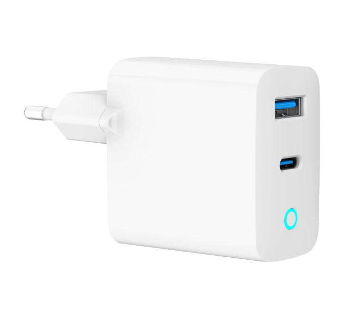 Gembird Мережевий зарядний пристрій Gembird (1USBх3A + 1USB-Cх3A) White (TA-UC-PDQC30L-W-01)