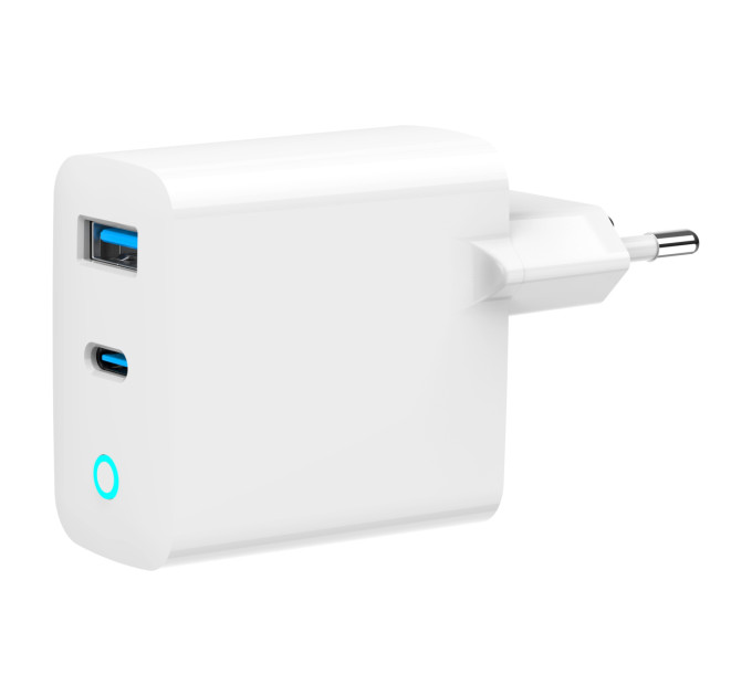 Gembird Мережевий зарядний пристрій Gembird (1USBх3A + 1USB-Cх3A) White (TA-UC-PDQC30L-W-01)