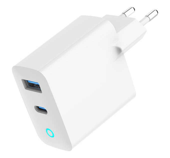 Gembird Мережевий зарядний пристрій Gembird (1USBх3A + 1USB-Cх3A) White (TA-UC-PDQC30L-W-01)