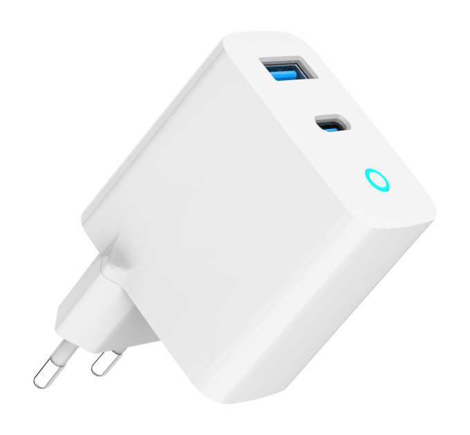 Gembird Мережевий зарядний пристрій Gembird (1USBх3A + 1USB-Cх3A) White (TA-UC-PDQC30L-W-01)