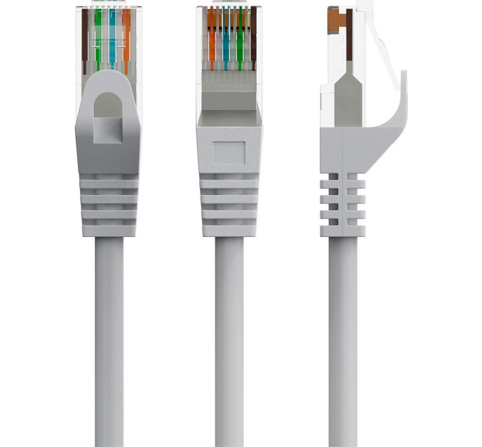Cablexpert Патч-корд UTP Cablexpert (PP6U-CU-10M) Cat.6, литий, 50u" штекер із засувкою, 10 м, сірий