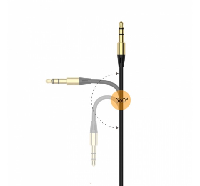 SkyDolphin Аудіо-кабель SkyDolphin SR07 3.5 мм - 3.5 мм (M/M), 1 м, Black (SDAUX-000052)