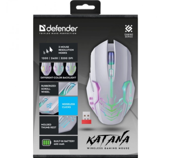 Defender Мишка Defender Katana GM-511 LED Wireless Black (52511)