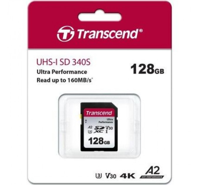 Transcend Карта пам'яті Transcend 128GB SD class 10 UHS-I U3 4K (TS128GSDC340S)