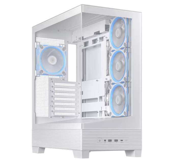 ASUS Корпус Asus A31 Plus White Tempered Glass без БЖ (90DC00R3-B19000)