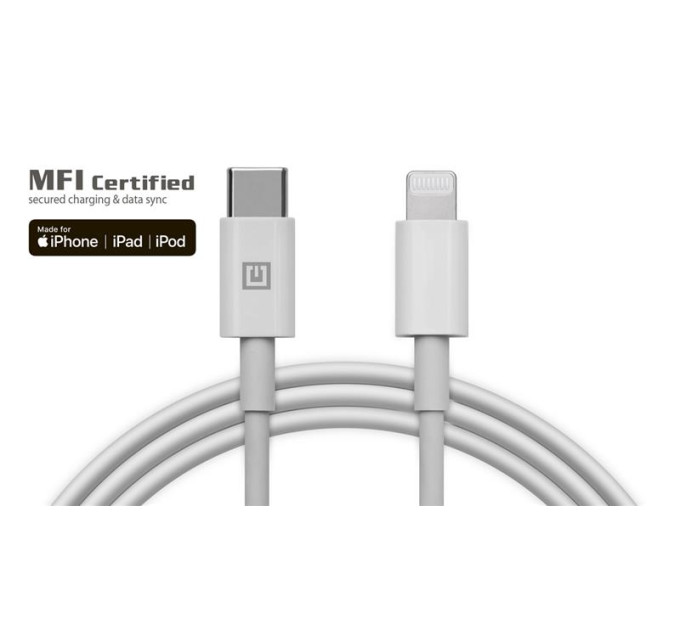 REAL-EL Кабель REAL-EL USB Type-C - Lightning (M/M), 2 м, White  (4743304104697)