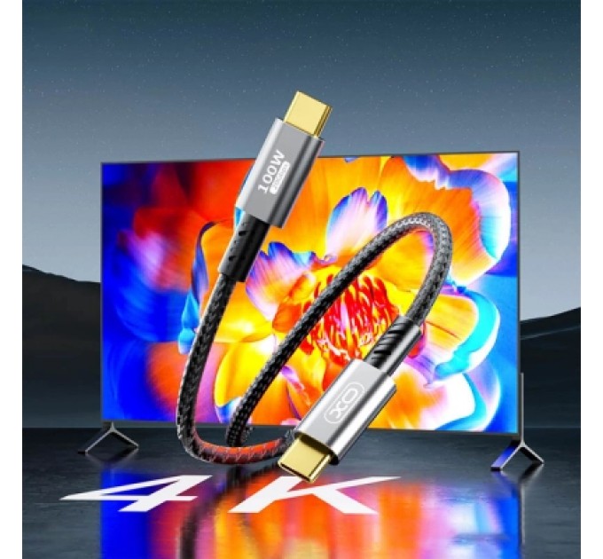 XO Дата кабель USB-C to USB-C 1.0m 100W PD black XO (GB020-CC.tranish)