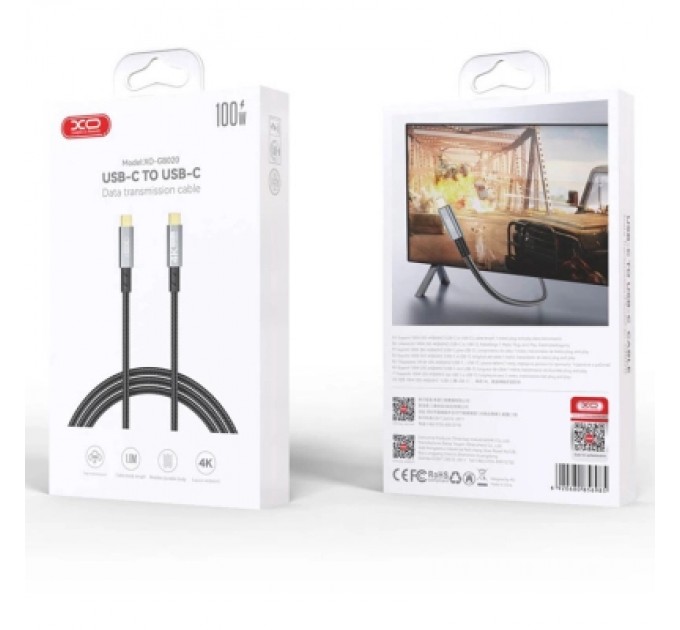 XO Дата кабель USB-C to USB-C 1.0m 100W PD black XO (GB020-CC.tranish)