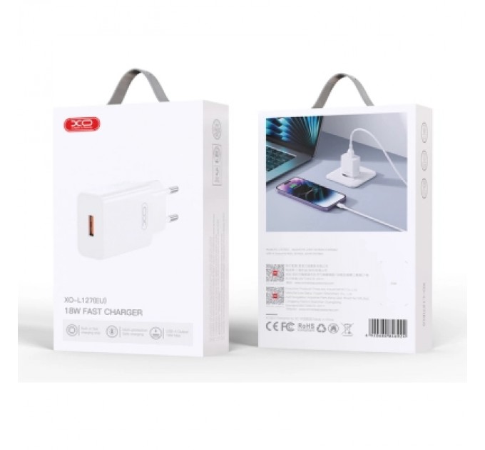 XO Зарядний пристрій XO USB-A QC18W White (L127.white)