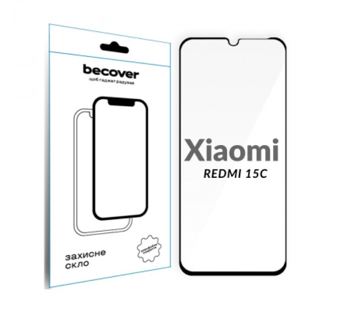 BeCover Скло захисне BeCover Xiaomi Redmi 15C 4G/5G Black (713907)