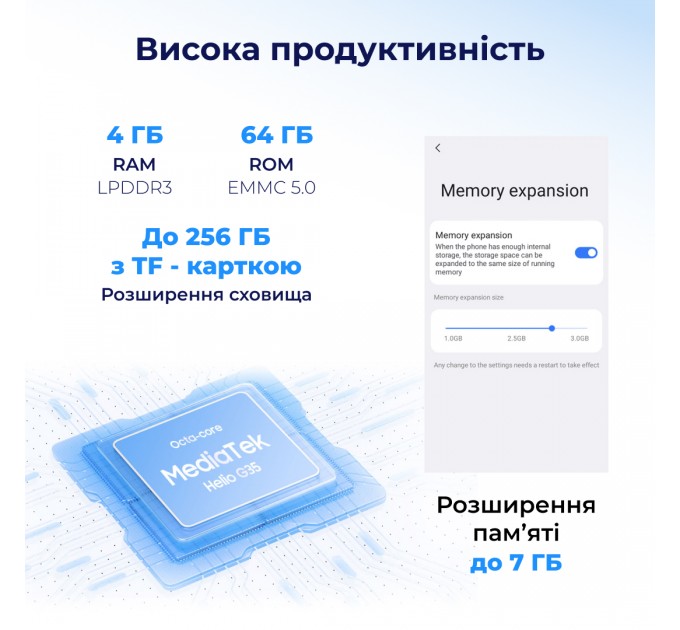 Oscal Смартфон Oscal C30 Pro 4/64GB Dual Sim Blue