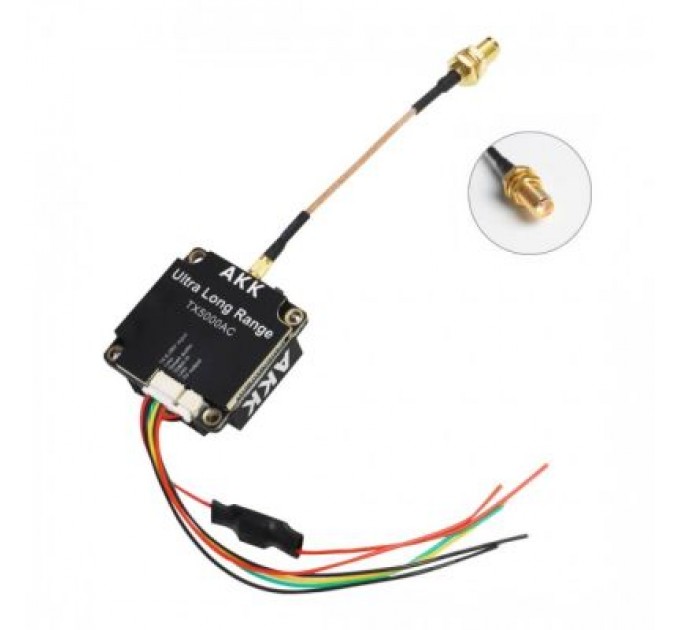 AKK Відеопередавач (VTX) AKK Ultra Long Range 5W 4.9G-6G 96CH (TX5000AC)