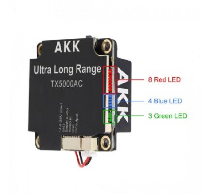AKK Відеопередавач (VTX) AKK Ultra Long Range 5W 4.9G-6G 96CH (TX5000AC)