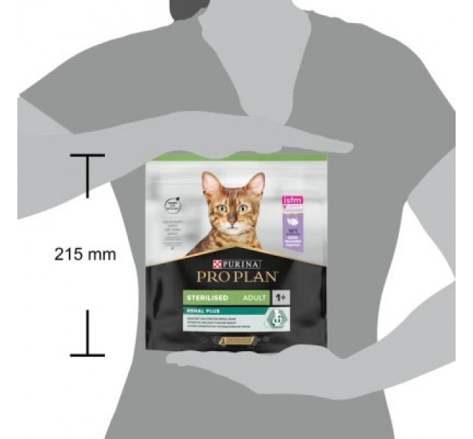 Purina Pro Plan Сухий корм для кішок Purina Pro Plan Sterilised Adult 1+ Renal Plus Для дорослих стерилізованих З індичкою 400 г (7613033564673)