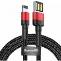 Baseus Дата кабель USB 2.0 AM to Lightning 1.0m Cafule Special Edition 2.4A Black-Red Baseus (CALKLF-G91)