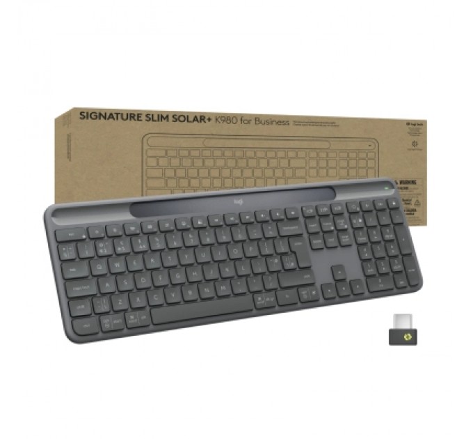 Logitech Клавіатура Logitech Slim Solar+ for Business Wireless/Bluetooth Graphite (920-013779)