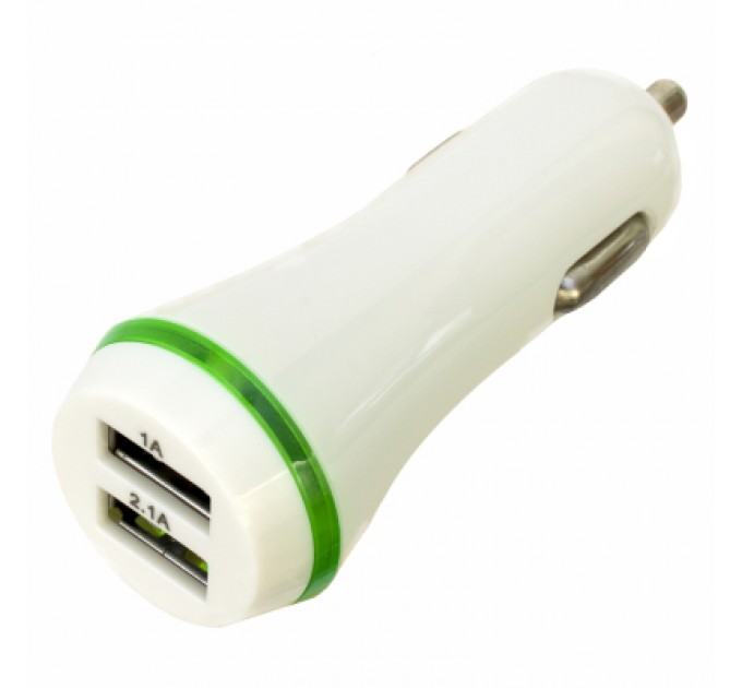 Patron Зарядний пристрій Patron 2xUSB 2A/1A white (PN-2USB-CAR-WH)