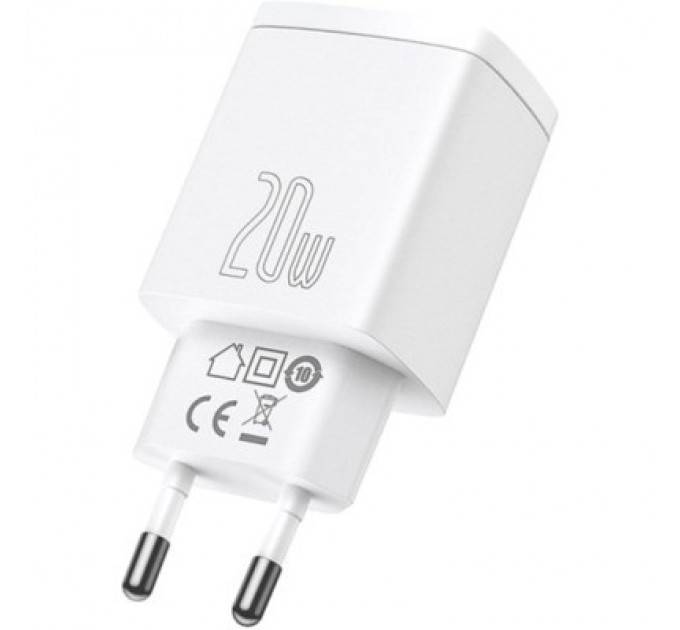 Baseus Зарядний пристрій Baseus Compact Quick Charger U+C 20W EU White (CCXJ-B02)