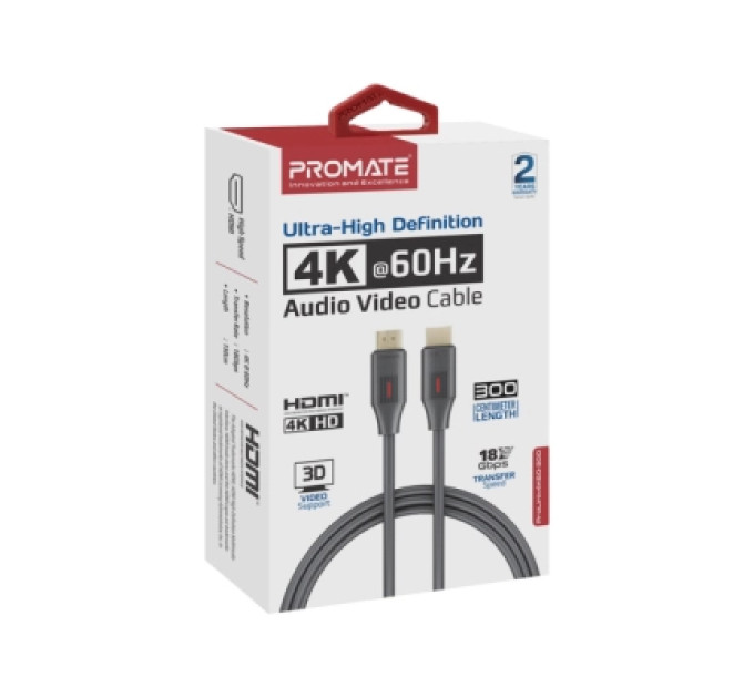 Promate Кабель мультимедійний HDMI to HDMI v.2.0 prolink4k60-300 Promate (prolink4k60-300)