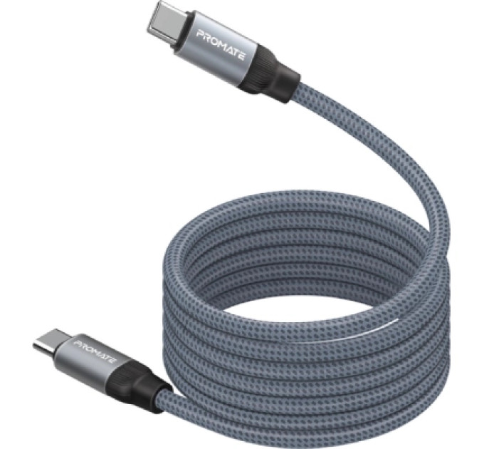 Promate Дата кабель USB-C to USB-C springy.grey Promate (springy.grey)