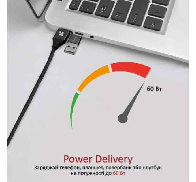 Promate Дата кабель USB 2.0 AM to Lightning + Micro 5P + Type-C pentapower.black Promate (pentapower.black)
