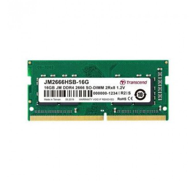 Модуль пам'яті для ноутбука SoDIMM DDR4 16GB 2666 MHz Transcend (JM2666HSE-16G)