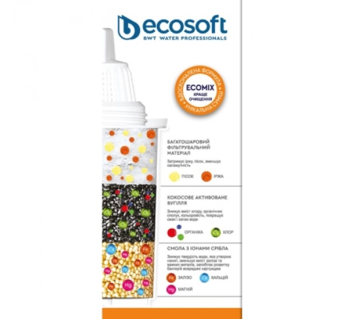 Ecosoft Картридж для фільтра глечика Ecosoft Універсальний для фільтрів-глечиків 2 шт (4820056802597)