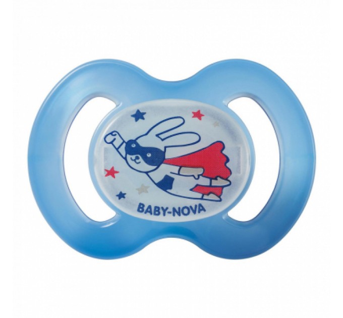 Baby-Nova Пустушка Baby-Nova Superhero нічна 6-18 міс. блакитна (3962484)