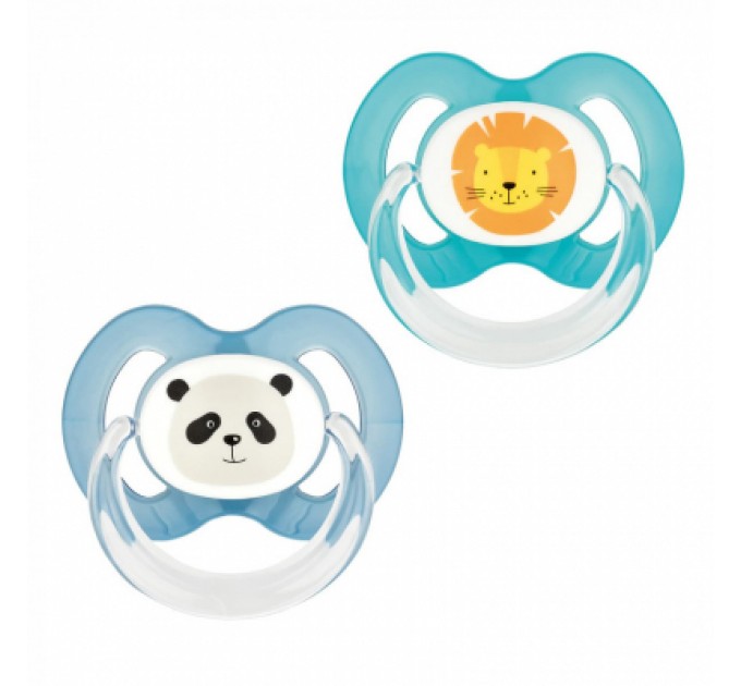 Baby-Nova Пустушка Baby-Nova Wild Animals 6-18 міс. блакитна/синя 2 шт (3962319)