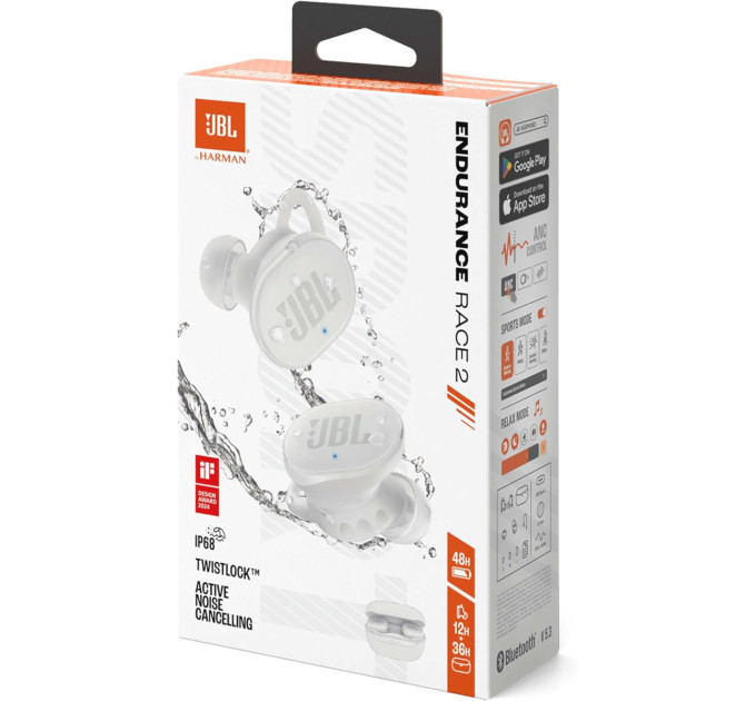 JBL Bluetooth-гарнітура JBL Endurance Race 2 White (JBLENDURACE2WHT)
