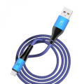 SkyDolphin Кабель SkyDolphin S49T LED Aluminium Alloy USB - USB Type-C (M/M), 1 м, Blue (SDUSB-000568)