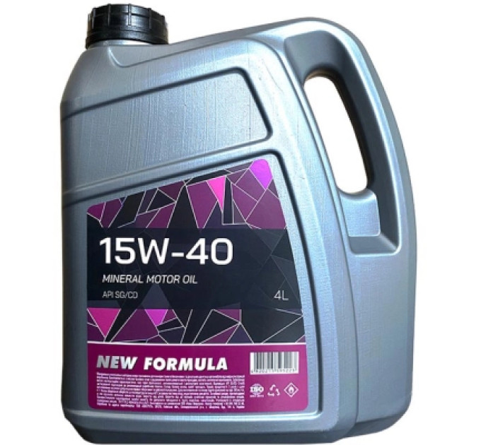 NEW FORMULA Моторна олива NEW FORMULA 15w-40 (SG/CD) кан. 4л ПЕ (3,6кг) (NF196254)