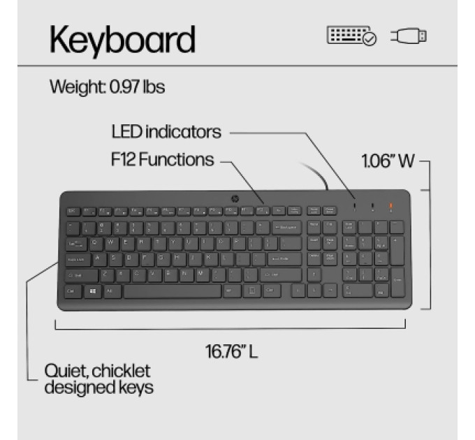 HP Комплект HP 150 USB Black (240J7AA)