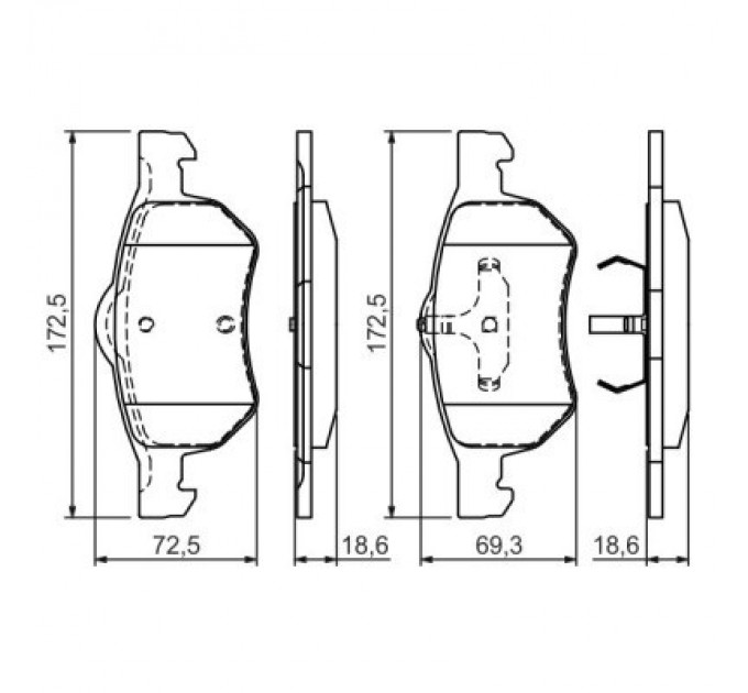 Bosch Гальмівні колодки Bosch 0 986 424 668
