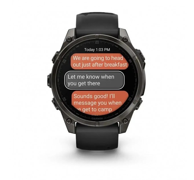 Garmin Смарт-годинник Garmin Fenix 8 47mm AMOLED Sapphire Carbon Gray DLC Titanium with Black Silicone (010-02904-29)