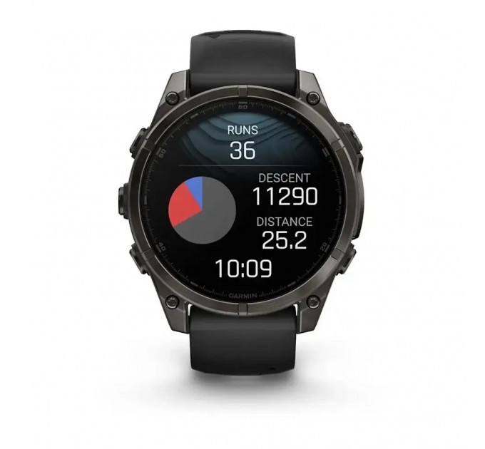 Garmin Смарт-годинник Garmin Fenix 8 47mm AMOLED Sapphire Carbon Gray DLC Titanium with Black Silicone (010-02904-29)