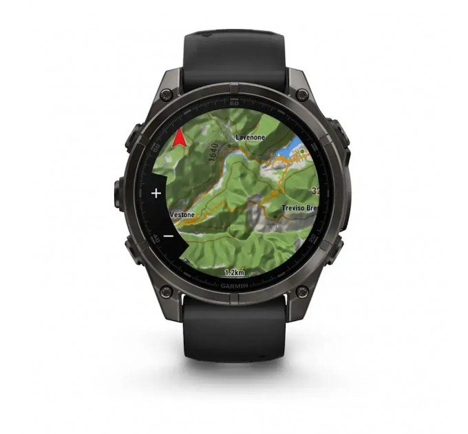 Garmin Смарт-годинник Garmin Fenix 8 47mm AMOLED Sapphire Carbon Gray DLC Titanium with Black Silicone (010-02904-29)