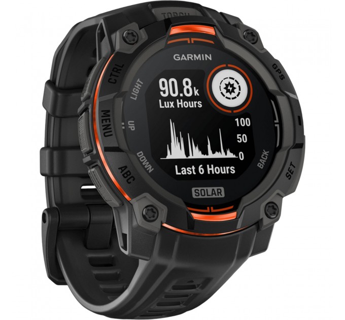 Garmin Смарт-годинник Garmin Instinct 3 45mm Solar Black with Black Silicone Band (010-02934-40)