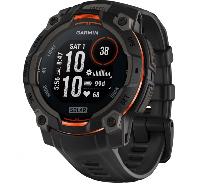 Garmin Смарт-годинник Garmin Instinct 3 45mm Solar Black with Black Silicone Band (010-02934-40)