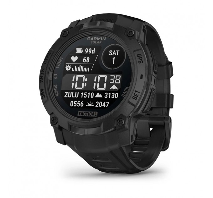 Garmin Смарт-годинник Garmin Instinct 3 50mm Tactical Solar Black with Charcoal Silicone Band (010-02935-90)